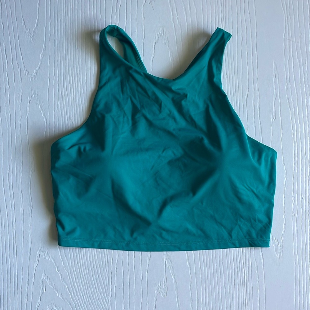 Athleta Blue Teal Crop Swim Top
